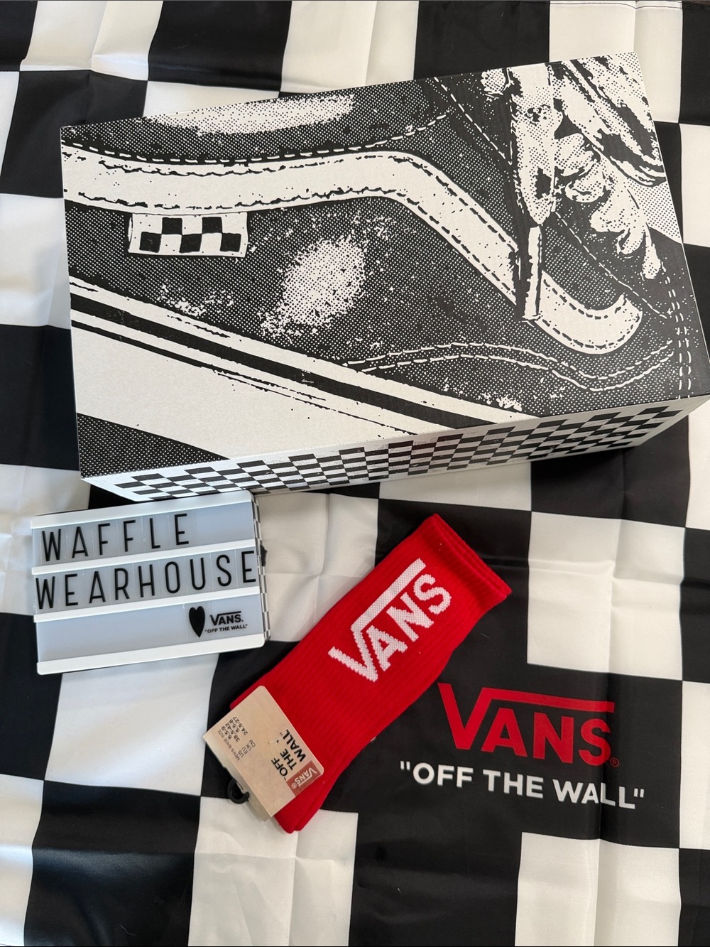 Vans Red Crew Socks with White Logo - Men